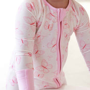 Convertible Bamboo Zip Romper | Blooming Butterflies