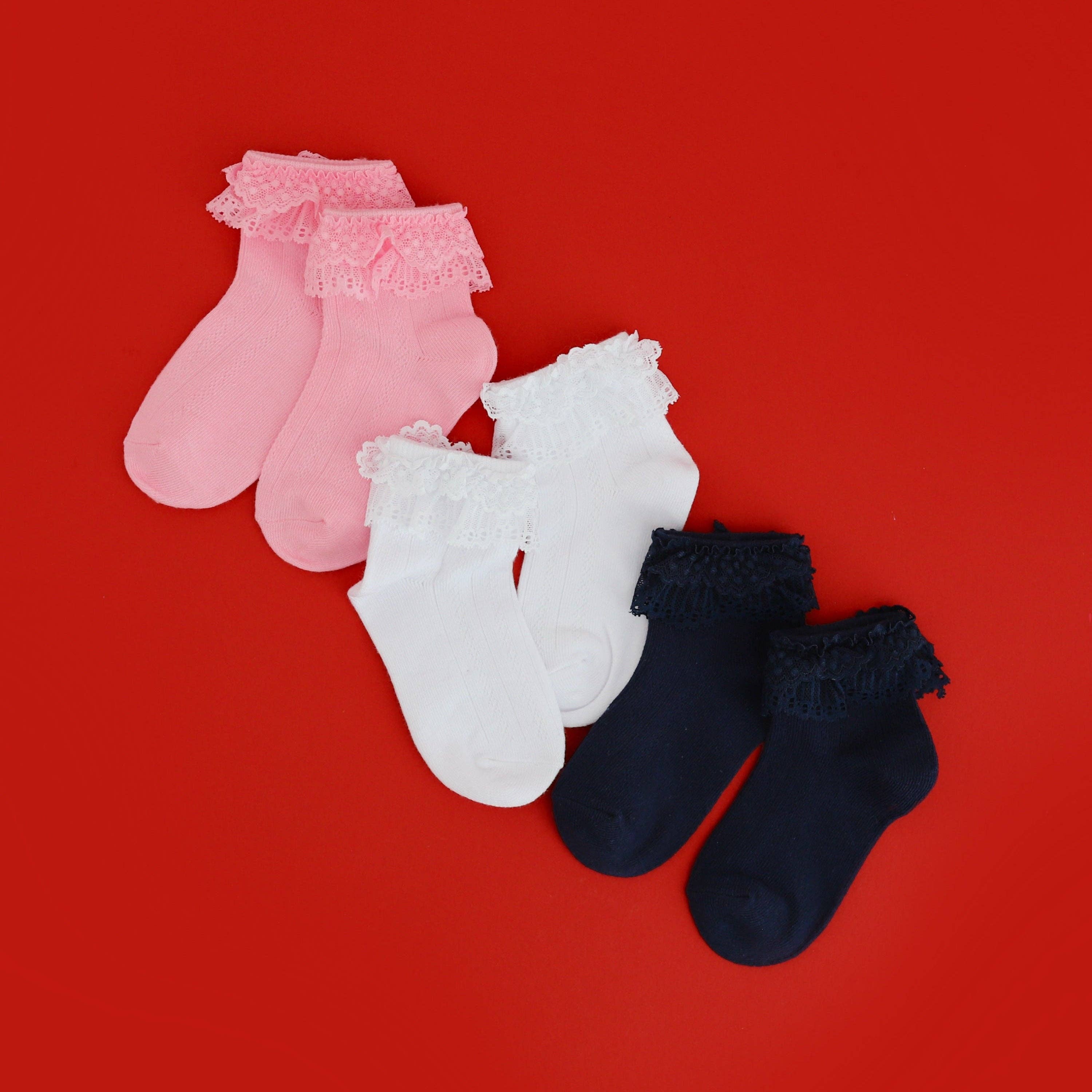 Lace Bobby Socks - Blossom