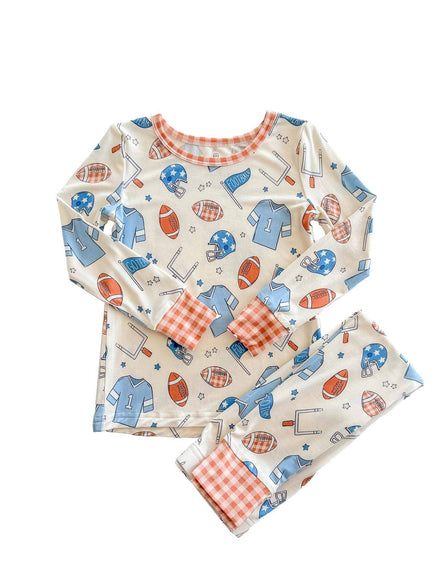 Bamboo Two-Piece Pajama Set | Huddles & Cuddles Blue