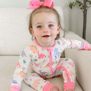 Convertible Bamboo Zip Romper | Little Fossil Pink