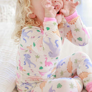 Two-Piece Bamboo Pajama Set | Little Fossil Pink