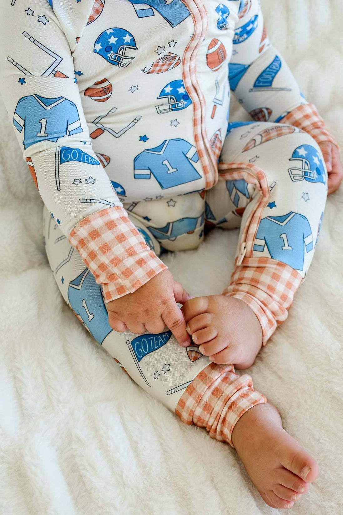 Bamboo Convertible Zipper Romper | Huddles & Cuddles Blue