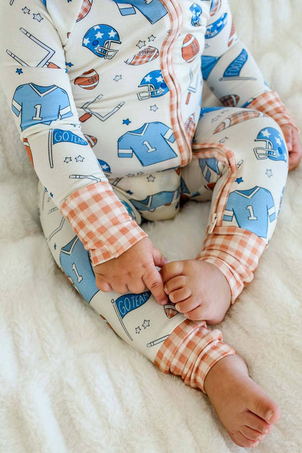 Bamboo Convertible Zipper Romper | Huddles & Cuddles Blue