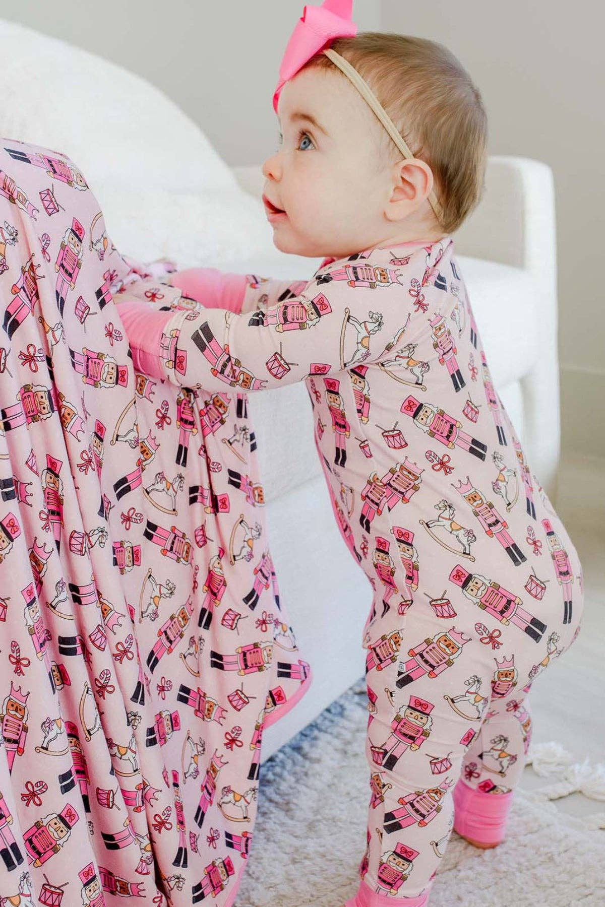 Bamboo Convertible Zipper Romper | Toy Soldier Pink