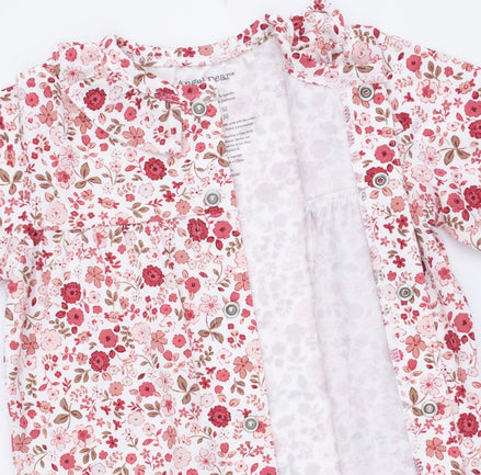 Serene Floral - Long Sleeve Ruffle Collar Romper