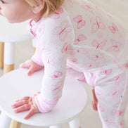 Convertible Bamboo Zip Romper | Blooming Butterflies