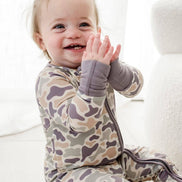 Convertible Bamboo Zip Romper | Camo Cutie