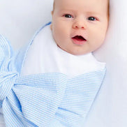 Bow Swaddle - Seersucker