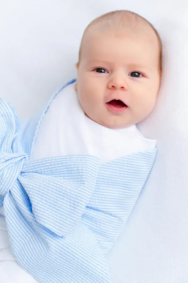 Bow Swaddle - Seersucker
