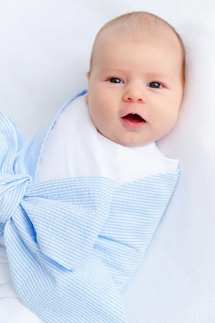 Bow Swaddle - Seersucker