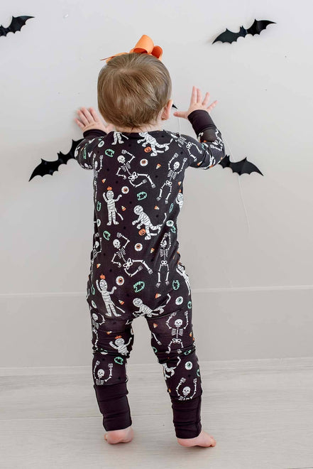 Halloween Glow-in-the-Dark Convertible Bamboo Zip Romper | Eye Want Candy