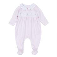 Anna Smocked Footie - Pink