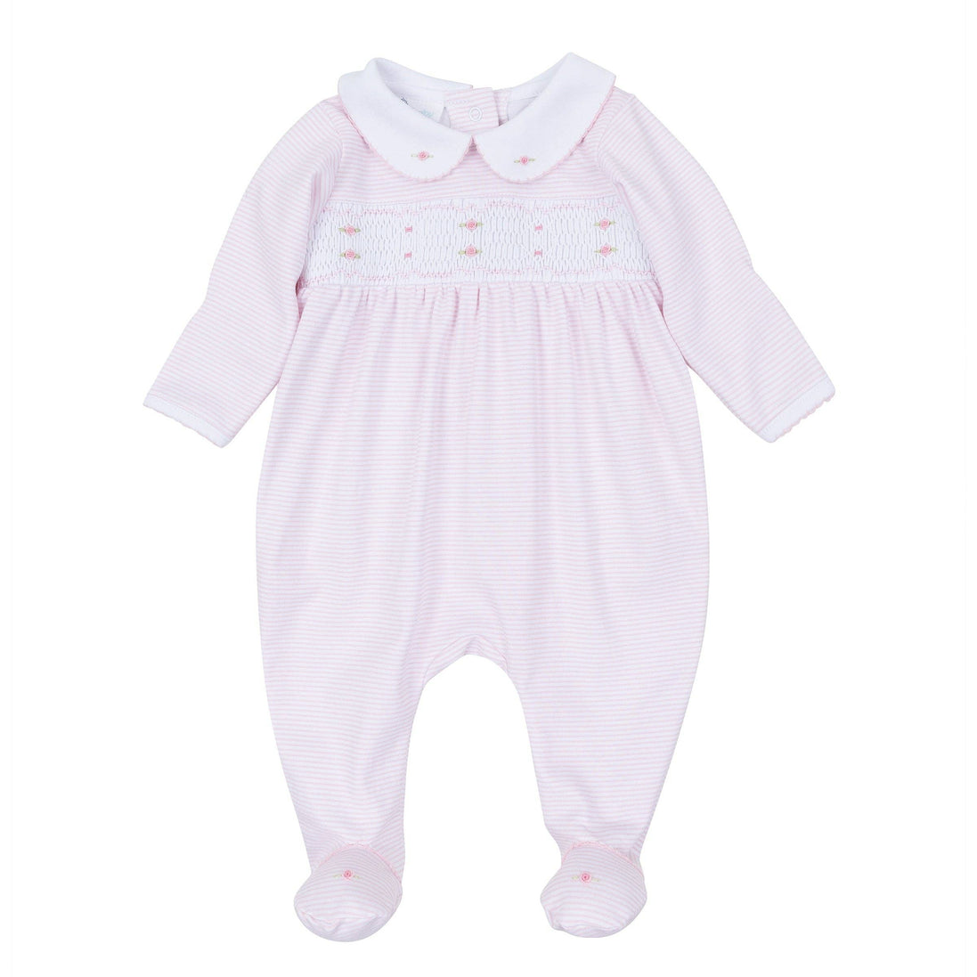 Anna Smocked Footie - Pink
