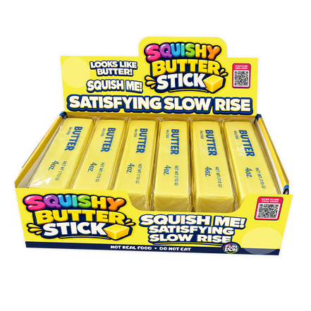 Fun Doh 6" Butter Stick Slow-Rise Squishy Toy - 12/Display