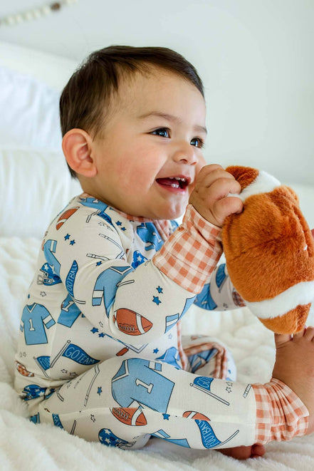 Bamboo Convertible Zipper Romper | Huddles & Cuddles Blue