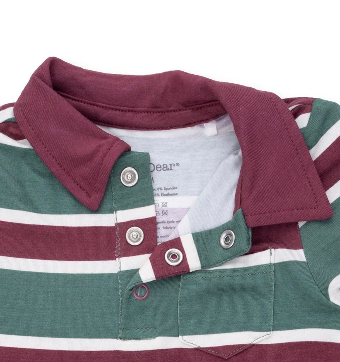Rugby Stripe Green - Polo Romper