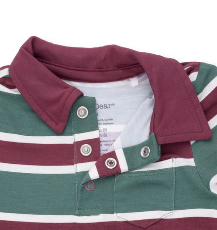 Rugby Stripe Green - Polo Romper