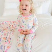 Two-Piece Bamboo Pajama Set | Little Fossil Pink