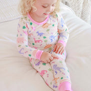 Two-Piece Bamboo Pajama Set | Little Fossil Pink