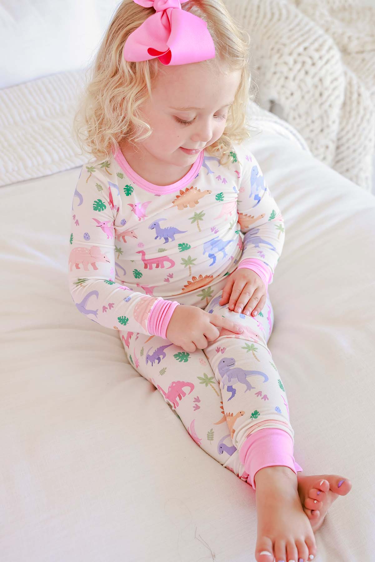 Two-Piece Bamboo Pajama Set | Little Fossil Pink