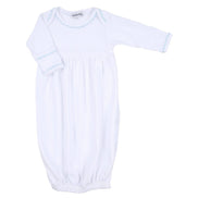 Baby Joy Gown with Blue Crochet Trim