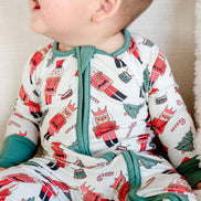 Bamboo Convertible Zipper Romper | Toy Soldier Green