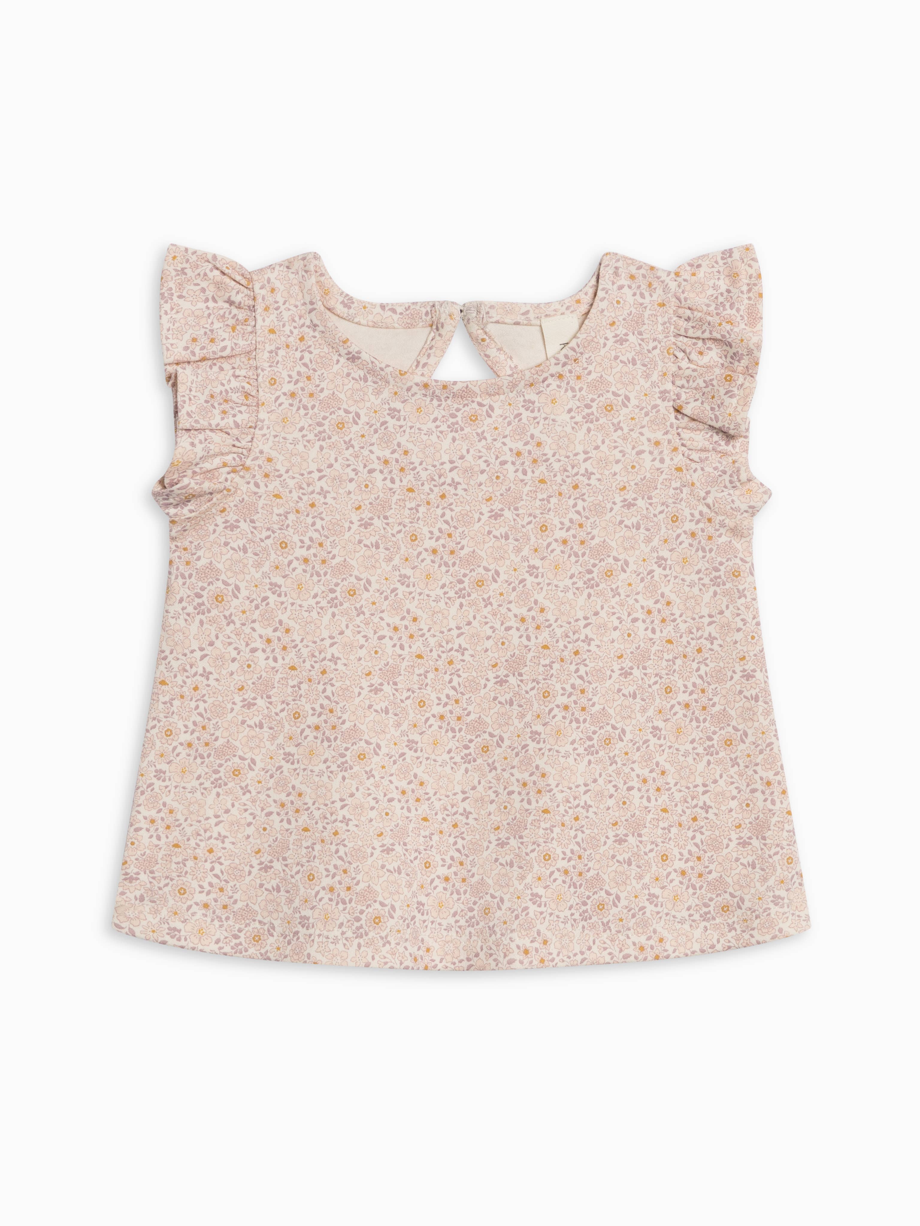 Ella Ruffle Sleeve Tank - Primrose / Fog + Shell
