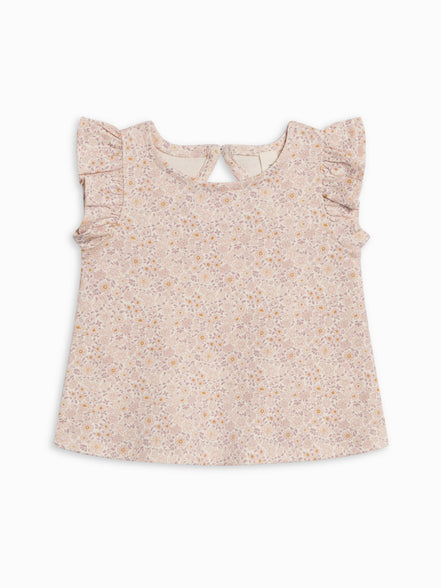 Ella Ruffle Sleeve Tank - Primrose / Fog + Shell