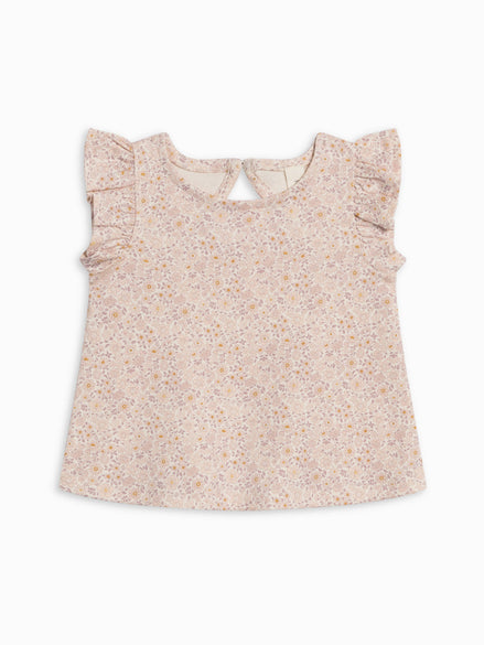 Ella Ruffle Sleeve Tank - Primrose / Fog + Shell
