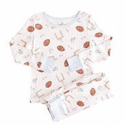 Tiny Touchdowns Two Piece Pajama Set | Neutral
