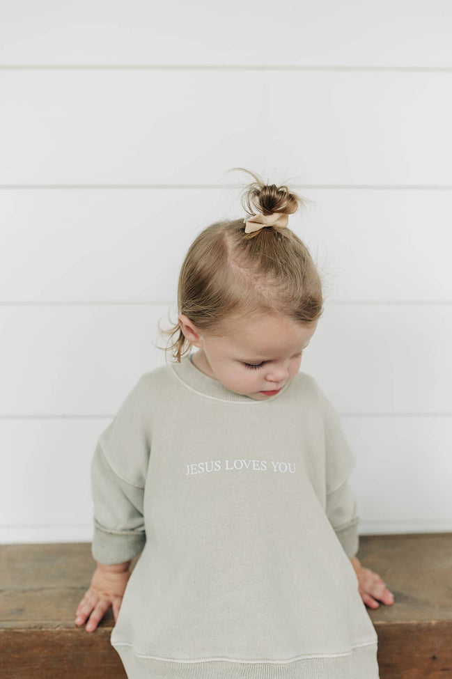 Jesus Loves You French Terry 100% Cotton Neutral Crewneck-