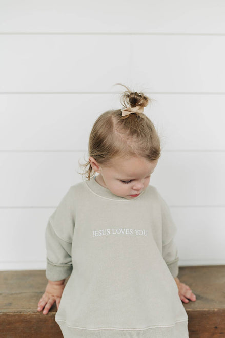 Jesus Loves You French Terry 100% Cotton Neutral Crewneck-