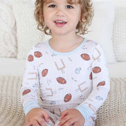 Tiny Touchdowns Two Piece Pajama Set | Neutral