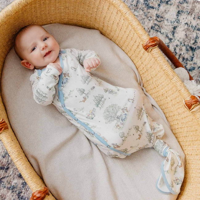 Newborn Knotted Gown - Hundred Acre Wood