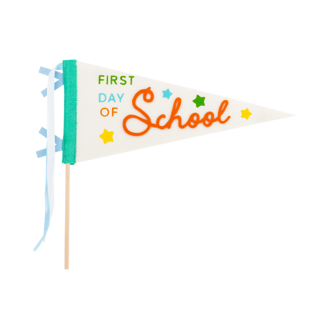 First Day Felt Pennant - White