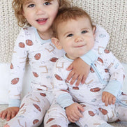 Tiny Touchdowns Two Piece Pajama Set | Neutral