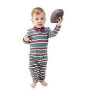 Rugby Stripe Green - Polo Romper