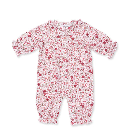 Serene Floral - Long Sleeve Ruffle Collar Romper
