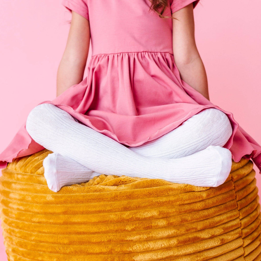 White Cable Knit Tights