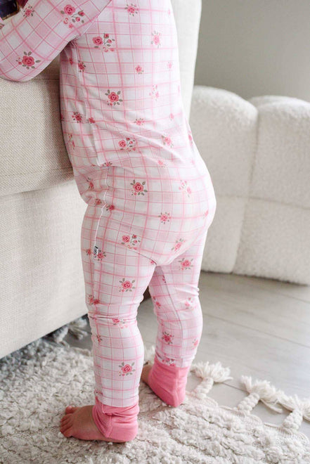 Convertible Bamboo Zip Romper | Primrose Plaid