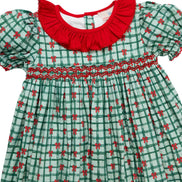 Christmas Ribbons Smocked Dress