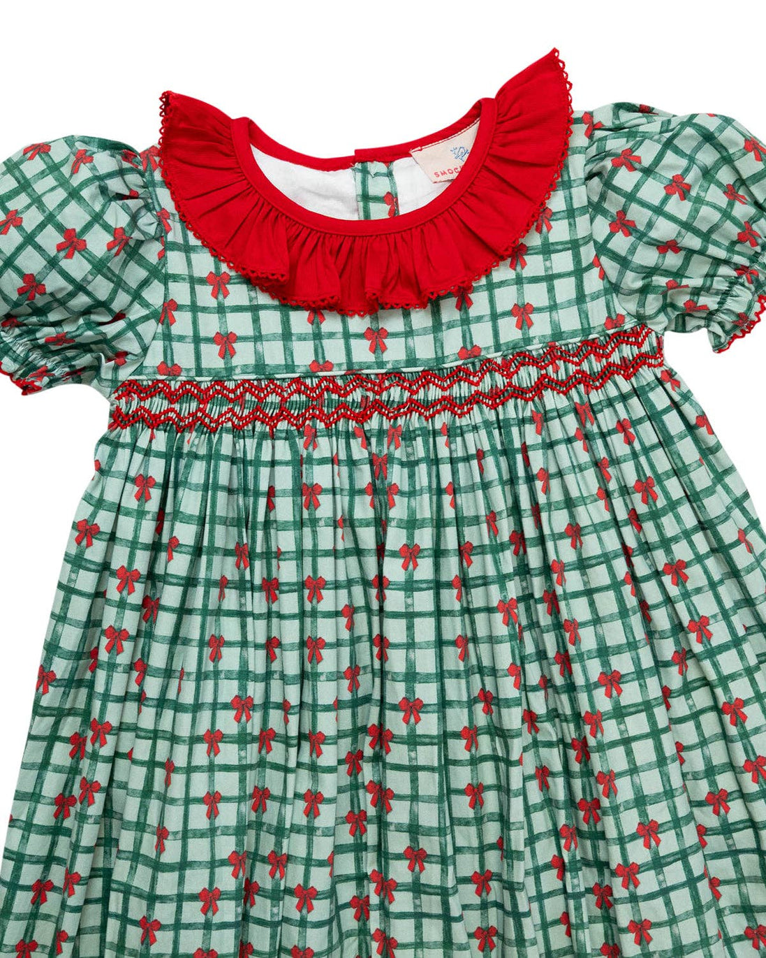 Christmas Ribbons Smocked Dress