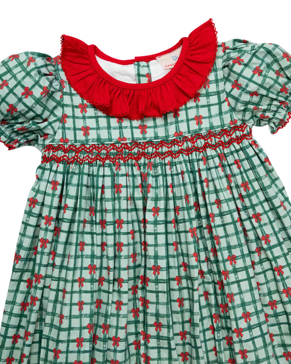Christmas Ribbons Smocked Dress