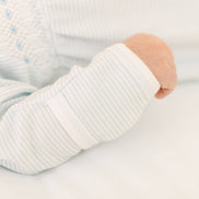 Benjamin Smocked Footie - Light Blue