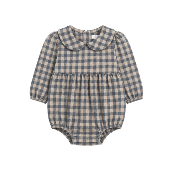 Myra Flannel Long Sleeve Peter Pan Collar Bubble Romper - Sw