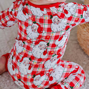 Christmas Bamboo Convertible Zipper Romper | Cozy Claus