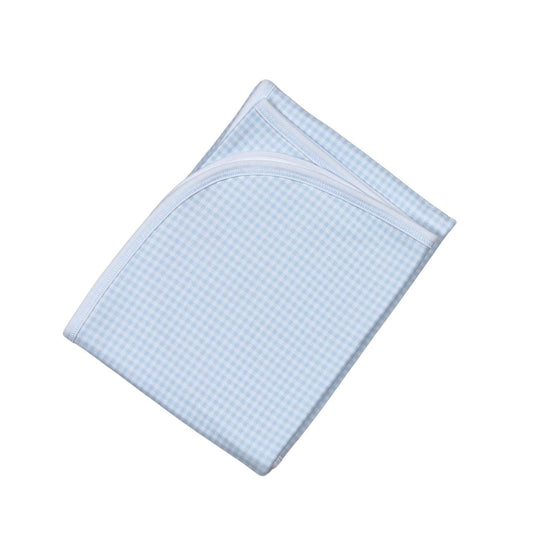 BGG-016 Blue Gingham Receiving Blanket 28" x 29".