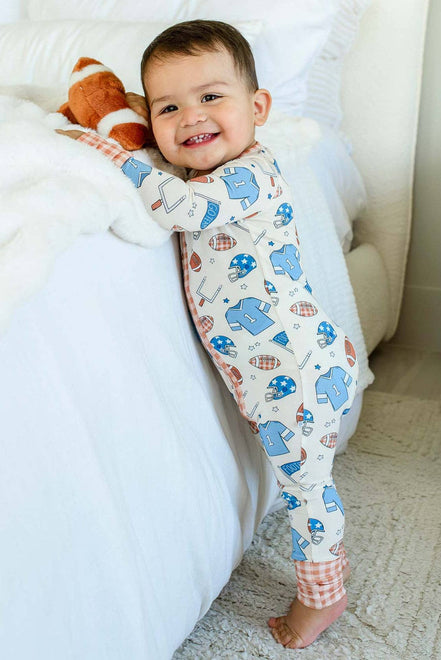 Bamboo Convertible Zipper Romper | Huddles & Cuddles Blue