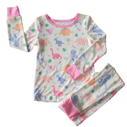 Two-Piece Bamboo Pajama Set | Little Fossil Pink