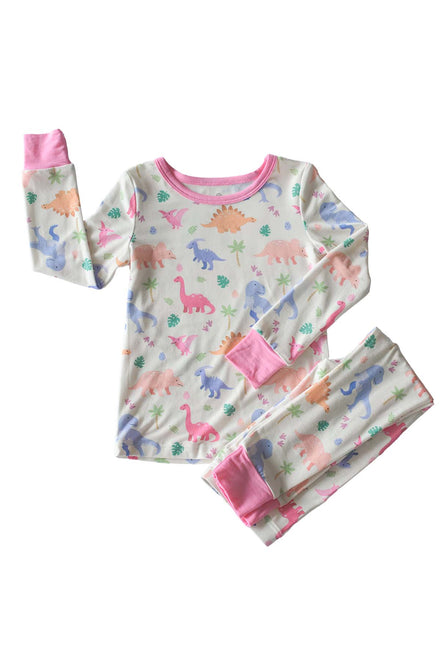 Two-Piece Bamboo Pajama Set | Little Fossil Pink